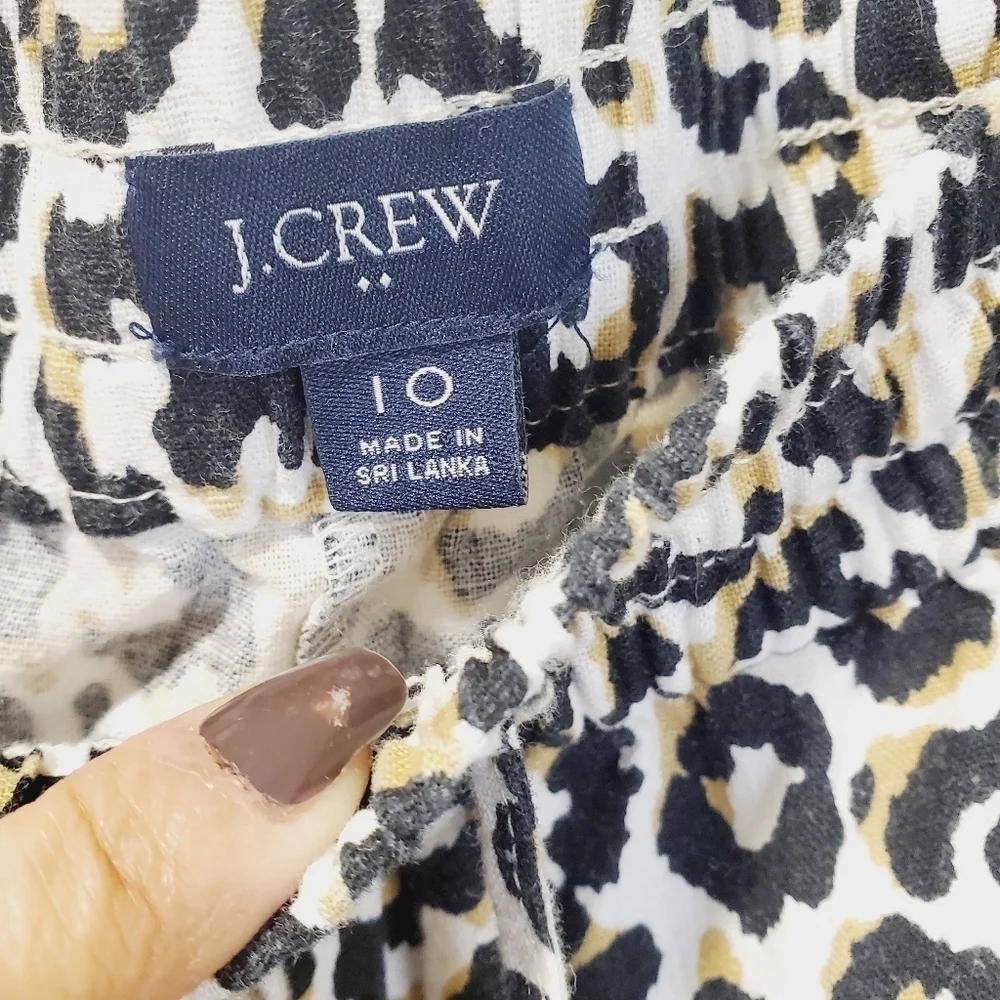 J crew Cheetah animal print Casual ankle length pants size 10